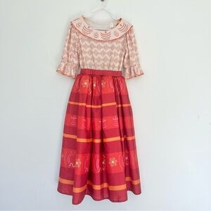 Encanto Dolores Costume Sz 4-6 Years Red Pink Patterned Dress Halloween Dress Up